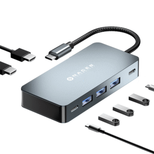 ADAPTADOR NACEB (NA-0147) USB-C, 7 EN 1, DUAL HDMI 4K + USB-C + PD100W + 3*USB 3.0