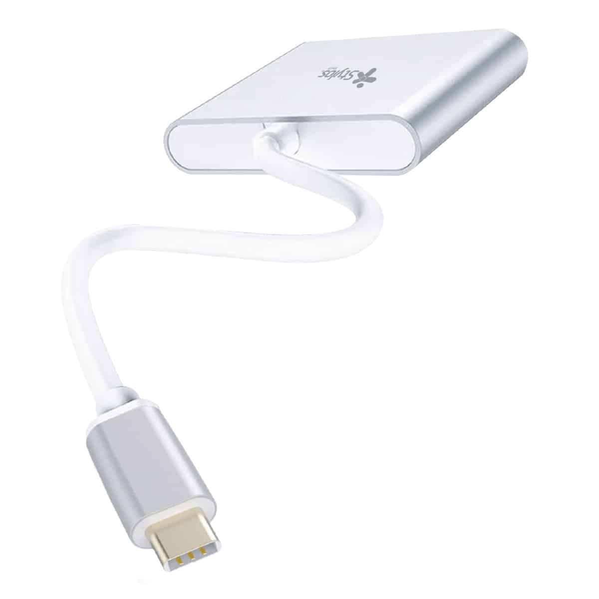 ADAPTADOR STYLOS (STCBHUB31S) HUB 3 EN 1, USB C A HDMI+USB 3.0+USB TIPO C, GRIS - Imagen 2