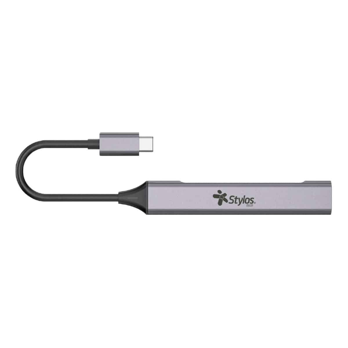ADAPTADOR STYLOS (STCBHUB42G) HUB 4 EN 1, USB C A 3*USB 2.0+1*USB 3.0, GRIS - Imagen 3