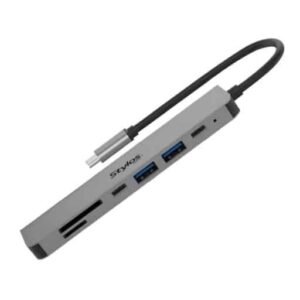 ADAPTADOR STYLOS (STCBHUB71G) HUB 7 EN 1, 1*HDMI, 2*USB, 1*SD, 2*USB-C, 1*MICROSD, COMPATIBLE CON IPHONE 16PRO MAX, GRIS