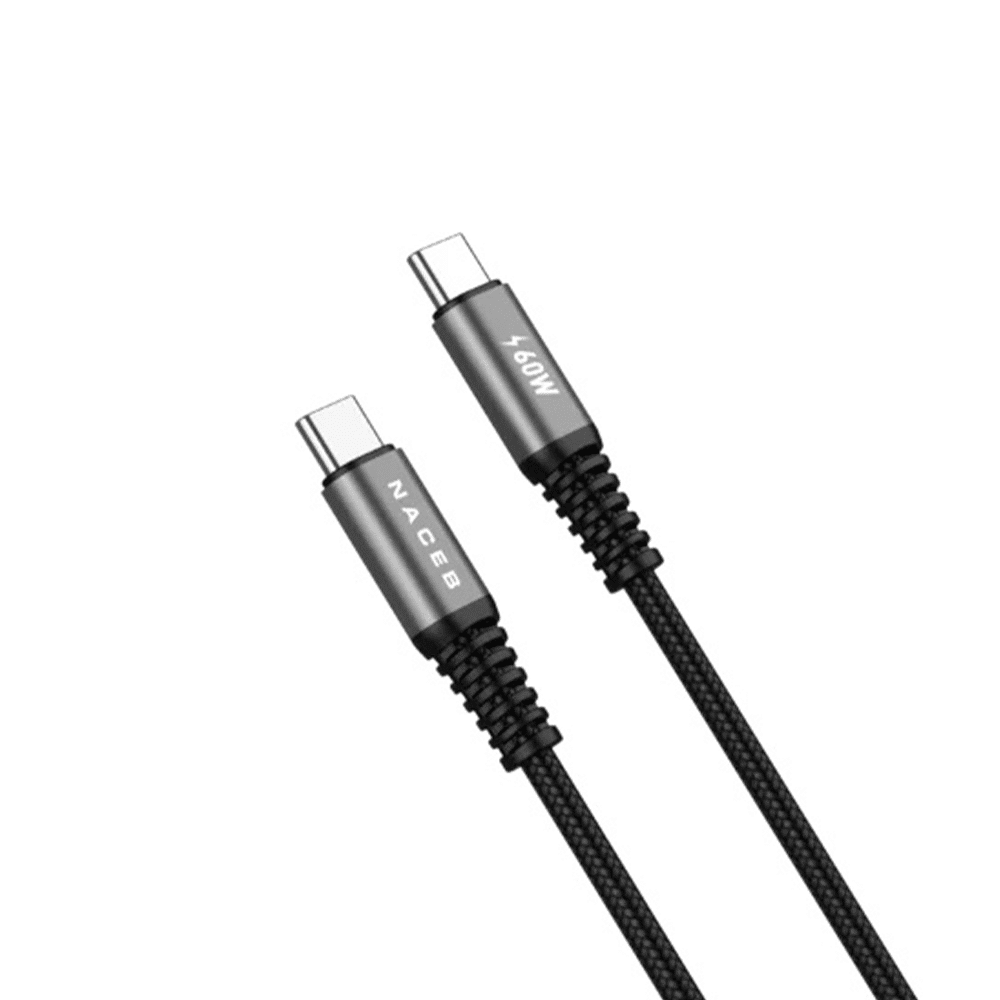 CABLE NACEB (NA-0140) USB TIPO-C A TIPO-C, 60W, 1 METRO