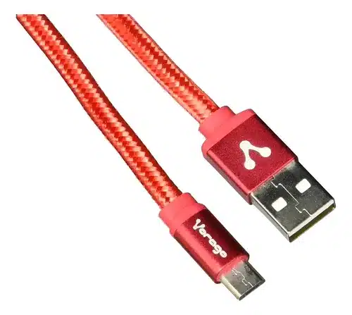 CABLE VORAGO USB 2.0 A MICRO USB 1 METROS ROJO CAB-113-RD