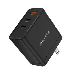 CARGADOR DE PARED NACEB (NA-0144) GAN, USB-A + USB-C + USB-C, 65W