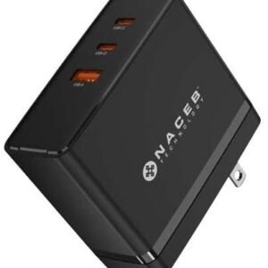 CARGADOR DE PARED NACEB (NA-0145) GAN, USB-A + USB-C + USB-C, 100W