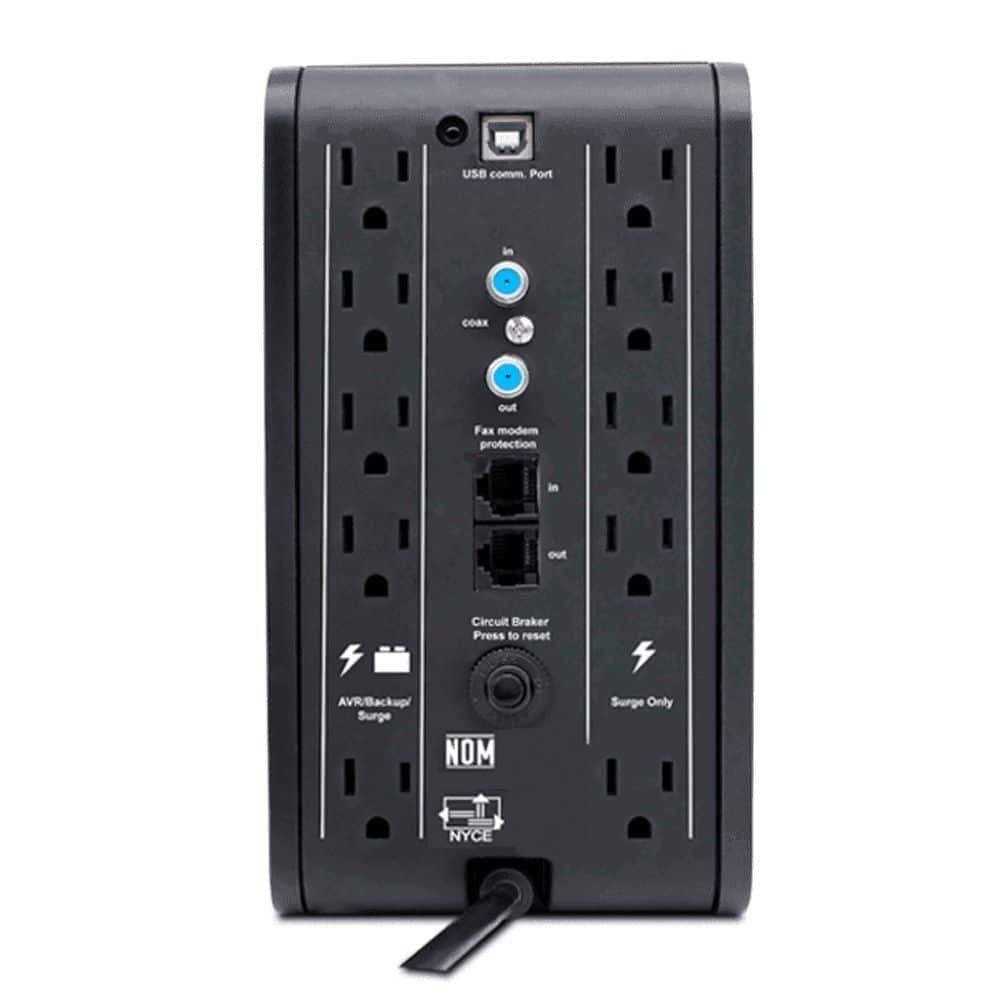 CDP R-Smart1510 - UPS de 1500VA / 900W con pantalla LCD, 10 terminales de salida: 5 con respaldo y AVR, y 5 con supresión de picos. - Imagen 2