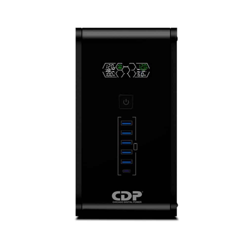 CDP R-Smart2010 - UPS de 2000VA / 1200W con pantalla LCD, 10 terminales de salida: 5 con respaldo y AVR, y 5 con supresión de picos.