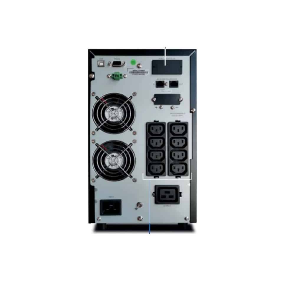 CDP UPO11-3 AXi - UPS online de 3000VA y 3000W con voltaje de entrada 220VCA, 8 terminales de salida, 6 baterías de 12V a 9AH, 5 min. respaldo a carga completa - Imagen 2