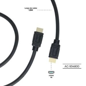 Cable Acteck HDMI Macho a HDMI Macho 4K 1.5 Metros Linx Plus CH205 Negro AC-934800