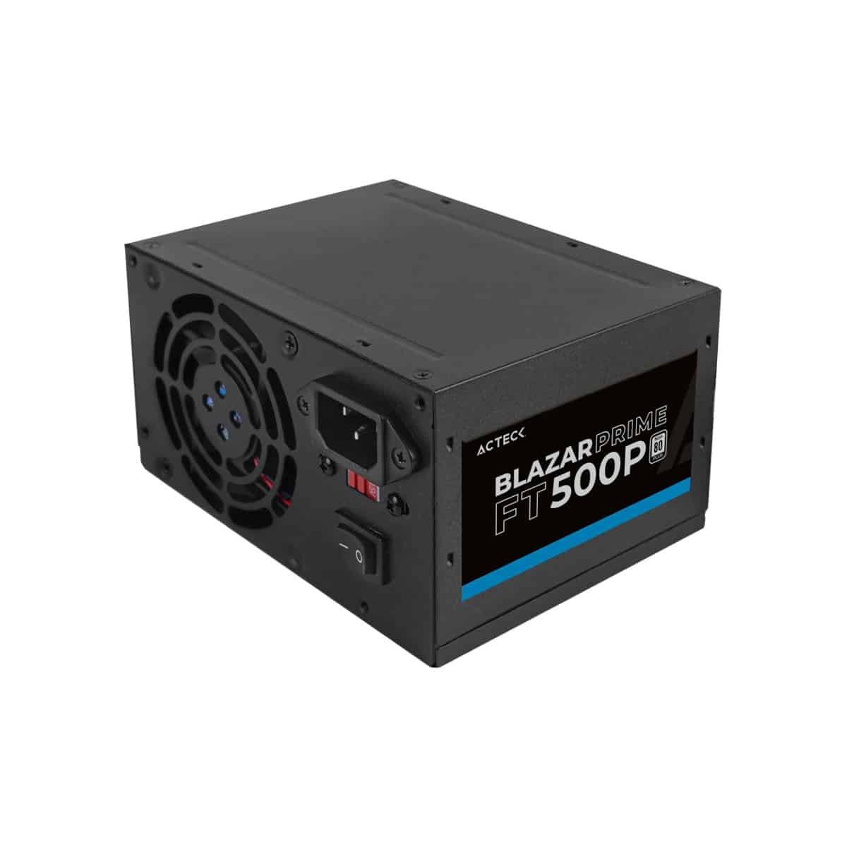 FUENTE DE PODER ACTECK (AC-938143) FT500P,500W,24 PINES,2 SATA,2 MOLEX,VENT 80MM,NEGRO