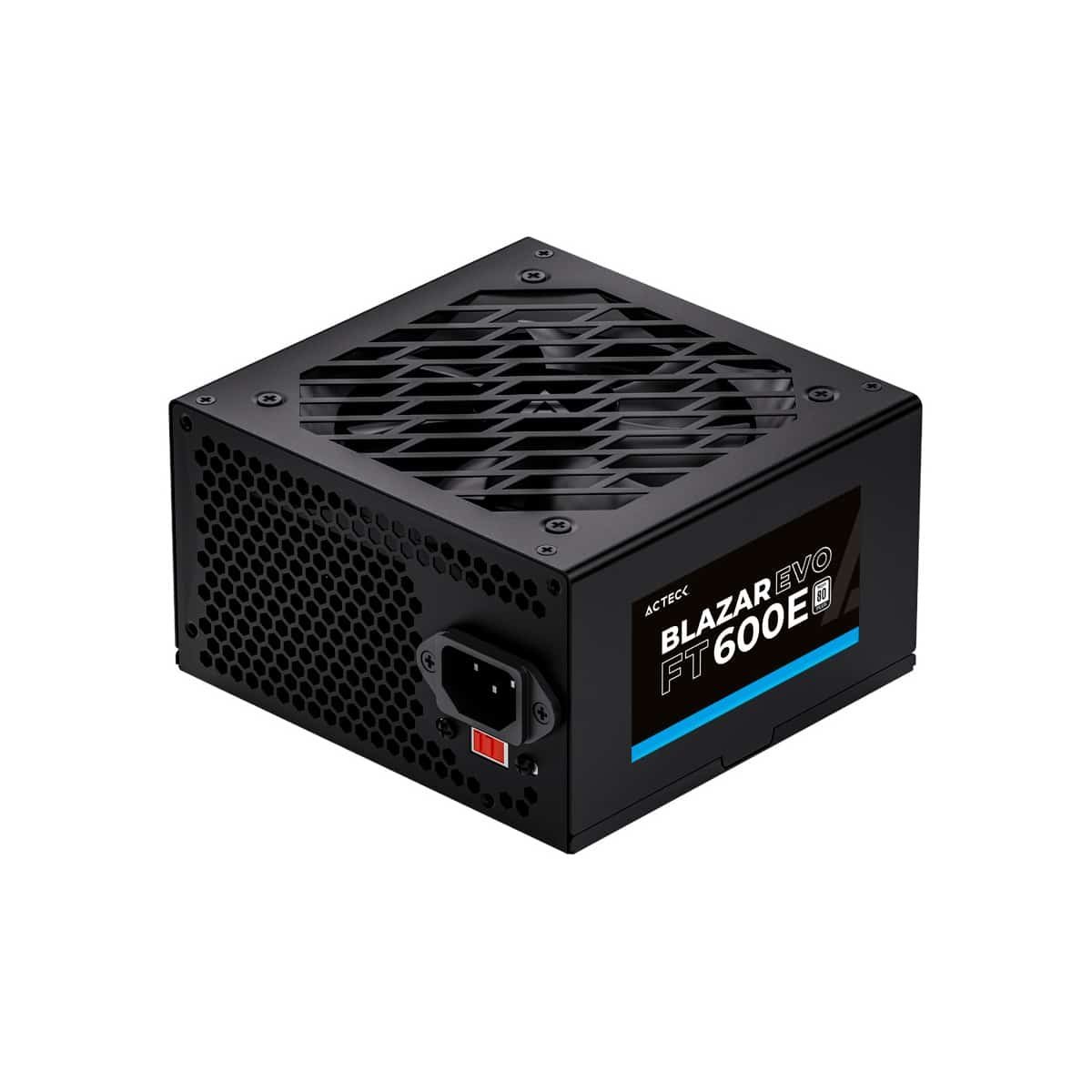 FUENTE DE PODER ACTECK (ES-05003E) FT-600E,600W,24 PINES,2 SATA,2 MOLEX,1 PCIE 6+2,VENT 120MM,NEGRO