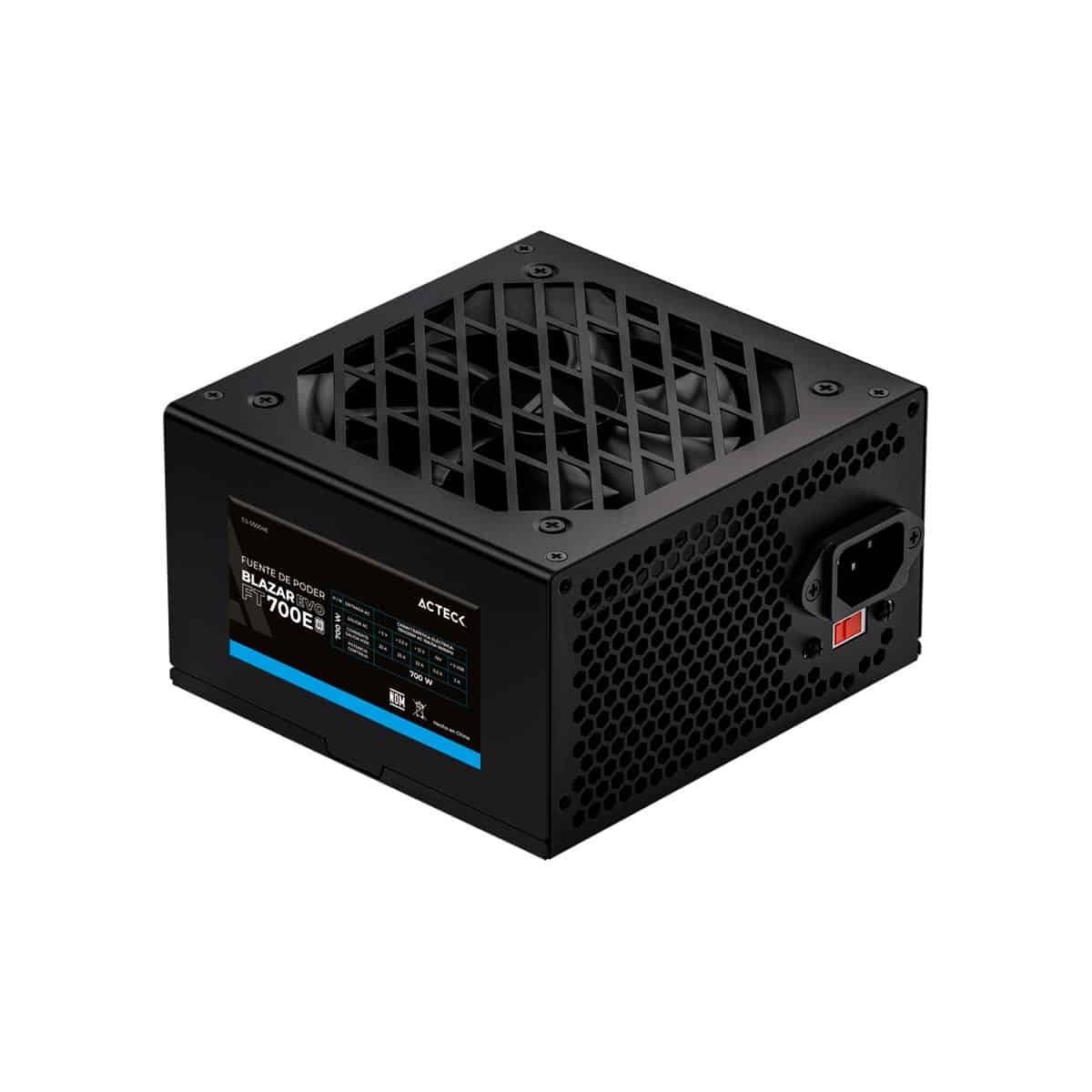 FUENTE DE PODER ACTECK (ES-05004E) FT700E,700W,24 PINES,4 SATA,2 MOLEX,VENT 120MM,NEGRO - Imagen 2