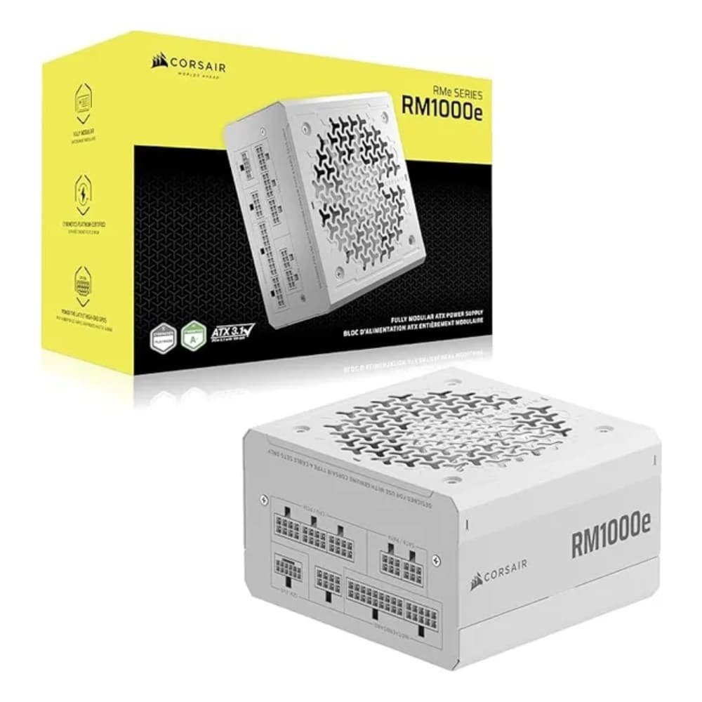 FUENTE DE PODER CORSAIR (CP-9020294-NA) RM1000E, FULL MODULAR, BLANCA, GOLD - Imagen 4