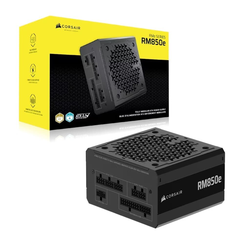 FUENTE DE PODER CORSAIR (CP-9020296-NA) RM850E, 850W, FULL MODULAR, GOLD, NEGRA - Imagen 3