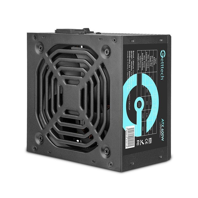 FUENTE DE PODER GETTTECH (GFS-60020-01) 600W, ESTANDAR, VENTILADOR 120MM, ENTRADA AC DE 50/60 HZ - Imagen 3