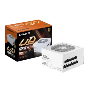 FUENTE DE PODER GIGABYTE (GP-UD1000GM PG5 ICE) 1000W MODULAR PCI-E GEN5 16 PINS 80 PLUS GOLD BLANCO