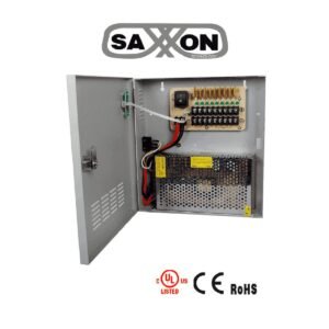 FUENTE DE PODER SAXXON (PSU1220-D9) 12 VCD, 20AMP, PARA 9 CAMARAS,2.2AMP POR CANAL, CERTIFICACION UL
