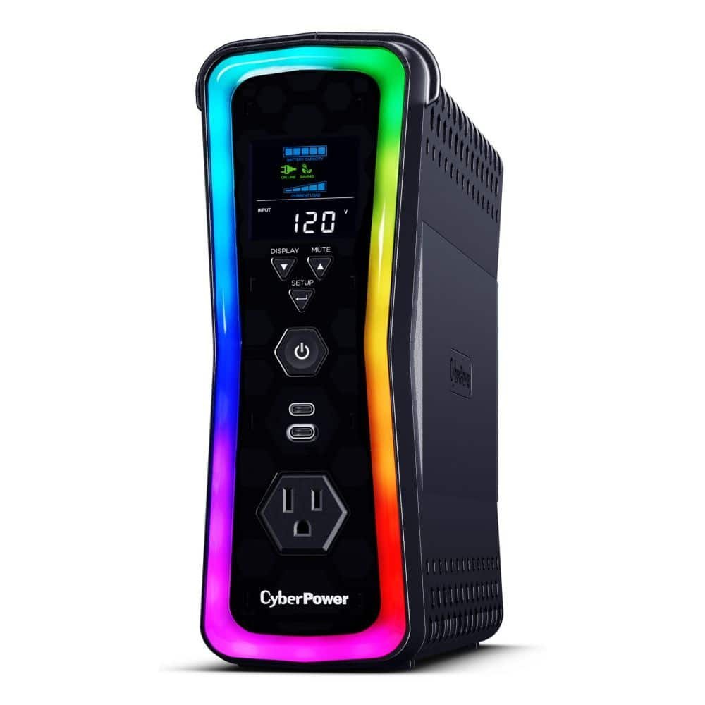 UPS/NO BREAK CYBERPOWER GX150C2 1500VA/1000W PFC RGB PANEL LCD USB-CX2 - Imagen 2
