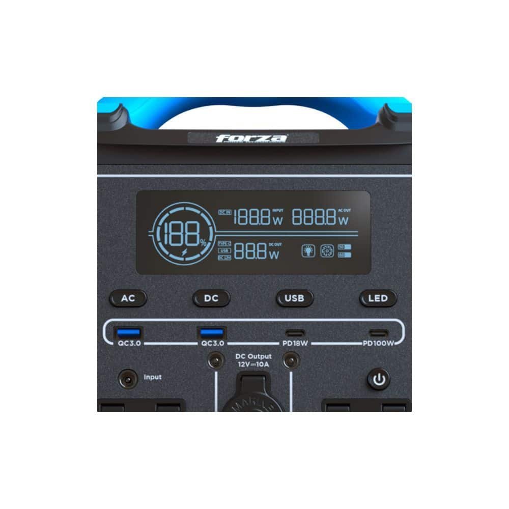 Estación de Energía Portátil Forza Titan FPP-T700 700W con 9 Salidas, Pantalla LCD y Carga Rápida - Imagen 3