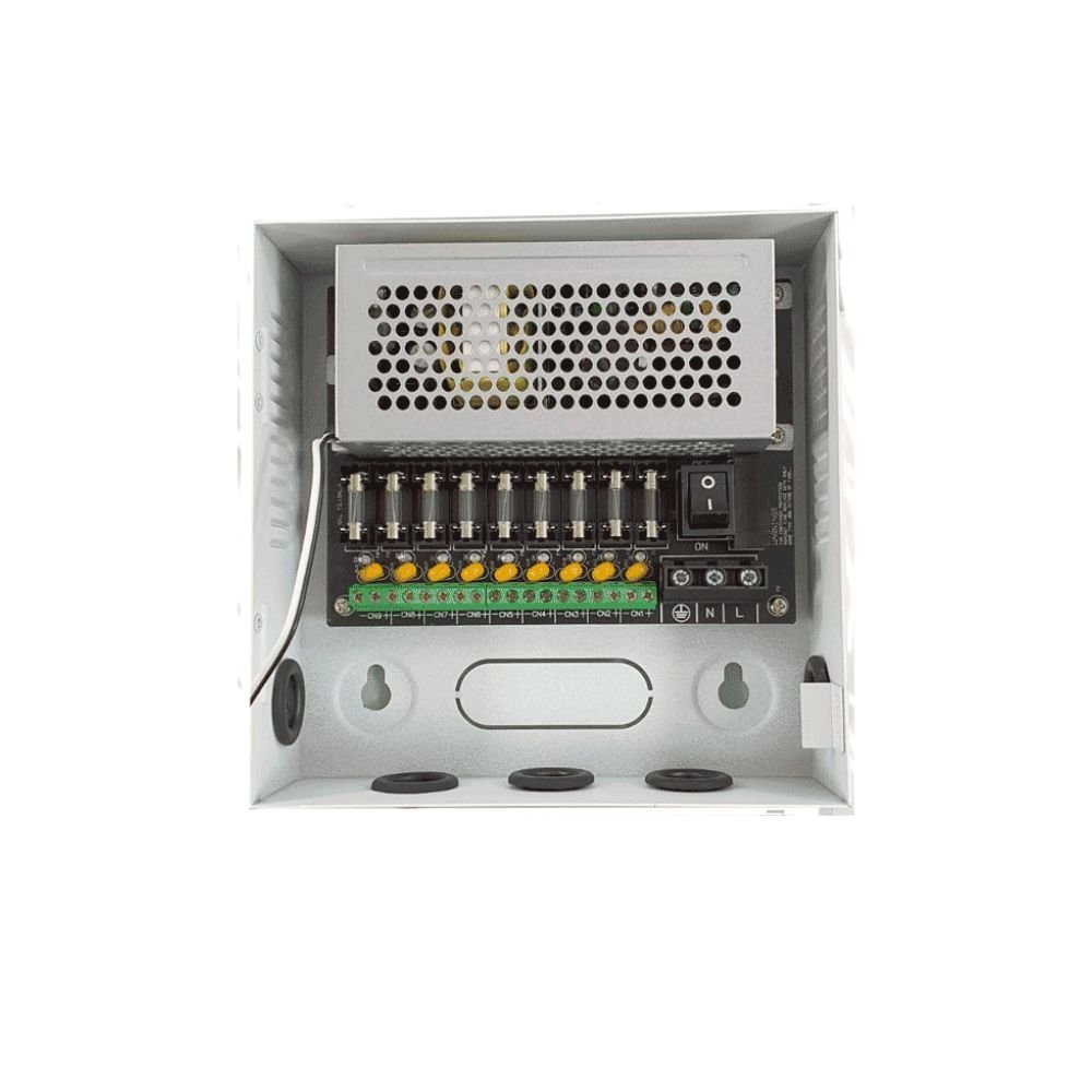 Fuente de Poder DAHUA PFM341-9CH 12 VCD 5A para 9 Cámaras con Fusibles Intercambiables Blanca - Imagen 3