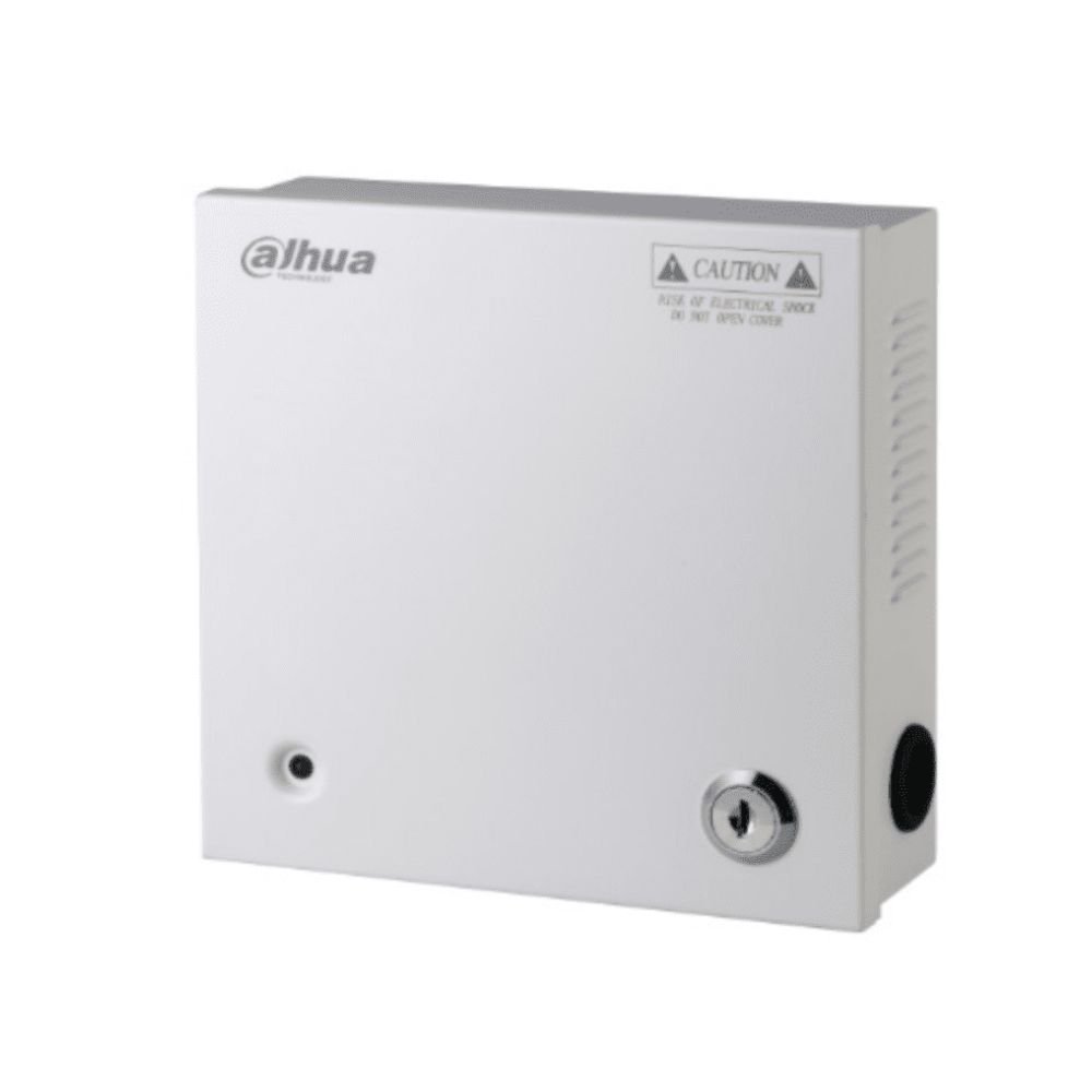 Fuente de Poder DAHUA PFM341-9CH 12 VCD 5A para 9 Cámaras con Fusibles Intercambiables Blanca
