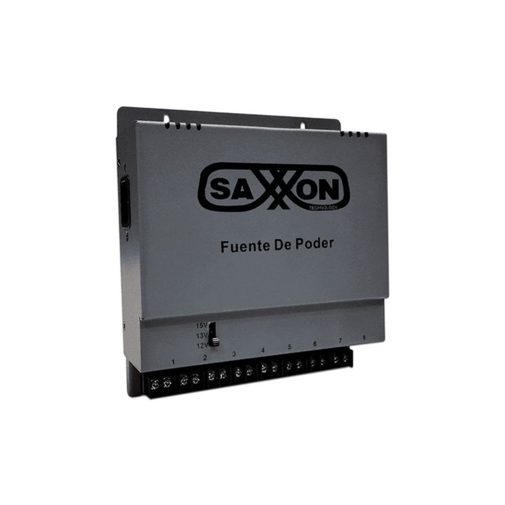Fuente de Poder Regulable Metálica SAXXON ENERGIA PSU1208A 8A 8 Canales para Pared