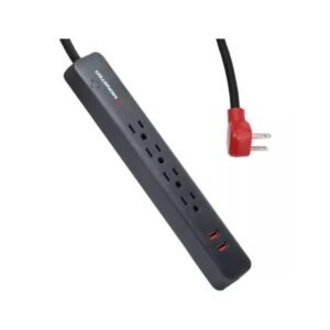 MONSTER POWER PROTECTOR CONTRA SOBRECARGA 4 AC GROUNDED OITLET + 2USB-A (2.1AMP SHARED) WHTH 6FT