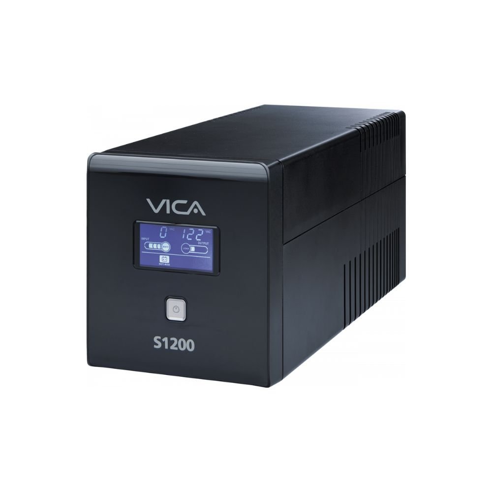 NO BREAK UPS VICA S1200 1200VA/600W 10 TOMAS NEMA5-15R (5/5) RJ11/45 PANTALLA LCD 3 AÑOS DE GARANTIA