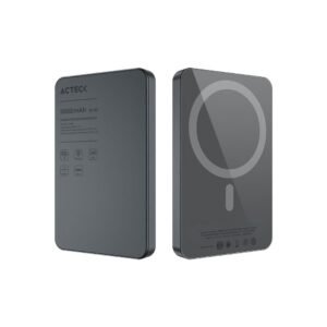 POWERBANK ACTECK(AC-945639)ENERGON GO SLIM PRO PM50 5 000MAH CARGA INALAMBRICA MAGENTICA 20W QI2 NEGRO