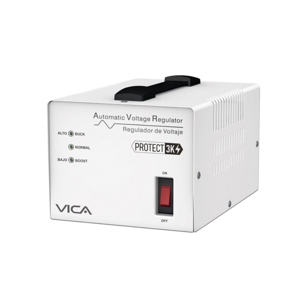 Regulador Automático de Voltaje VICA Protect 3K 3000VA / 1800W con 4 Tomas NEMA 5-15R