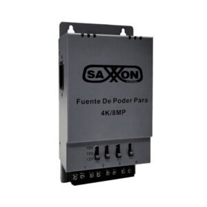 SAXXON ENERGIA PSU1205A-4K - Fuente de poder Regulable Metálica/ Conexión de Hasta 4 Canales/ Voltaje de Ajuste 12V 13V o 15V cc/ Salida de Hasta 5 Amp en los 4 Canales/ Instalación en Pared