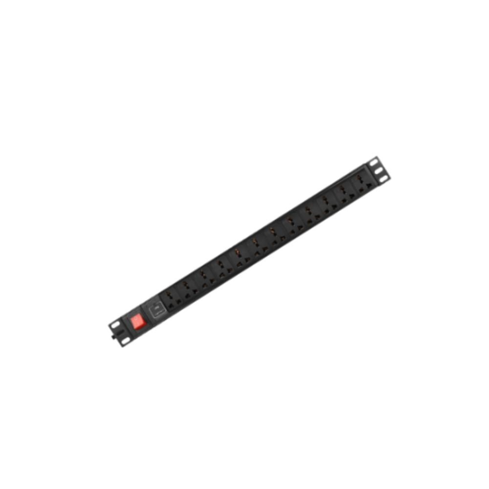 SAXXON SXPDU12P16A- Barra PDU con 12 Contactos Individuales , 16 Amp , 120V , 1UR , Protección contra rayos , Aleación de Aluminio