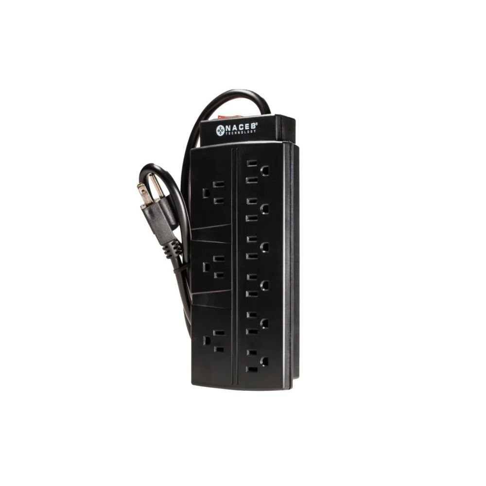 SUPRESOR DE PICOS NACEB (NA-0707) BARRA, 9 CONTACTOS, MAX, 1875 WATTS, CON SWITCH DE REINICIO - Imagen 2