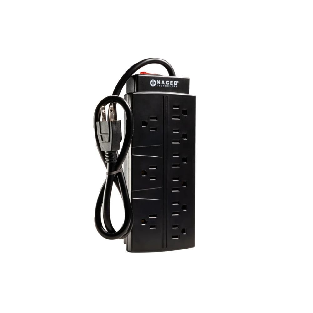 SUPRESOR DE PICOS NACEB (NA-0707) BARRA, 9 CONTACTOS, MAX, 1875 WATTS, CON SWITCH DE REINICIO - Imagen 3