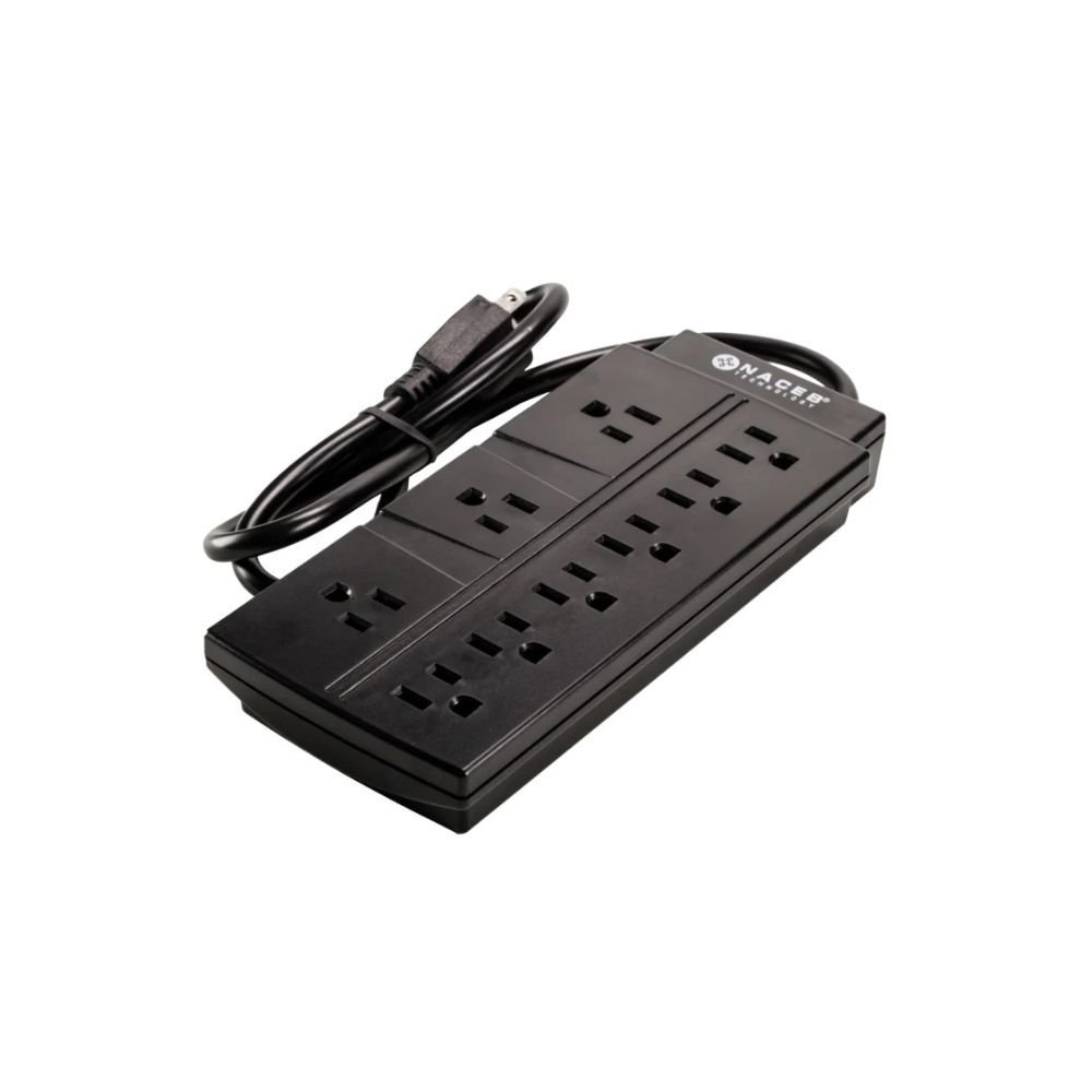 SUPRESOR DE PICOS NACEB (NA-0707) BARRA, 9 CONTACTOS, MAX, 1875 WATTS, CON SWITCH DE REINICIO - Imagen 4