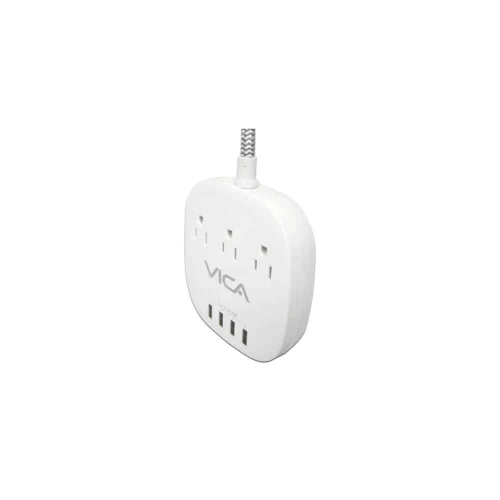 SUPRESOR DE PICOS VICA PARA ESCRITORIO 3 SALIDAS Y 4 PUERTOS USB - Imagen 3